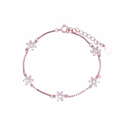 Baguette Bloom Bracelet (Pure Silver) - Rose Gold