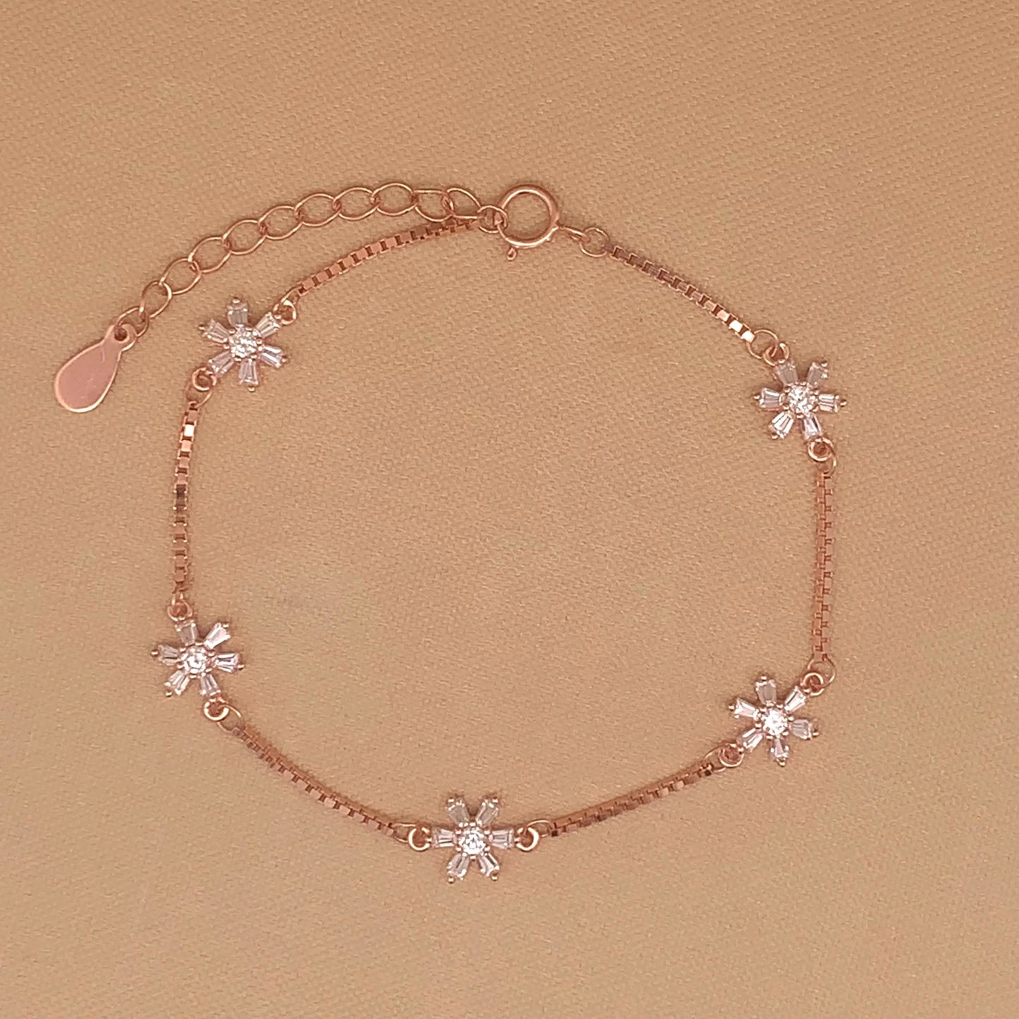 Baguette Bloom Bracelet Rose Gold