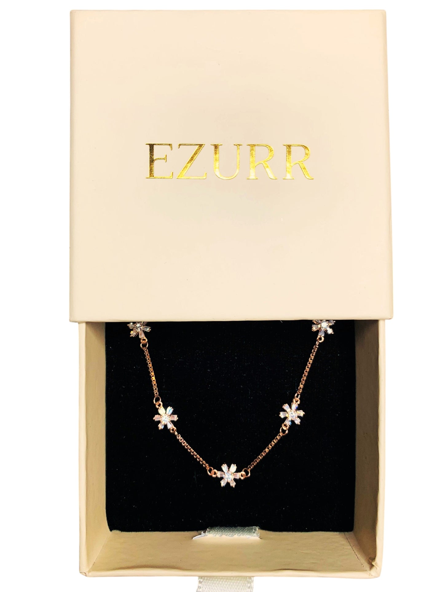 Baguette Bloom Bracelet (Pure Silver) - Rose Gold