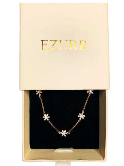 Baguette Bloom Bracelet (Pure Silver) - Rose Gold