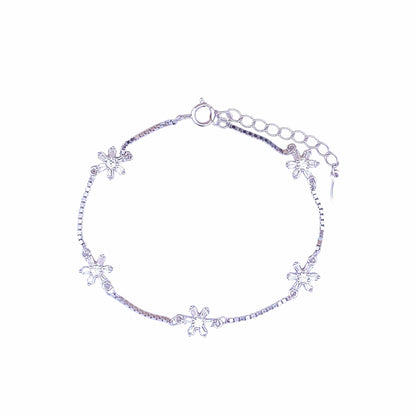 Baguette Bloom Bracelet (Pure Silver) - Silver