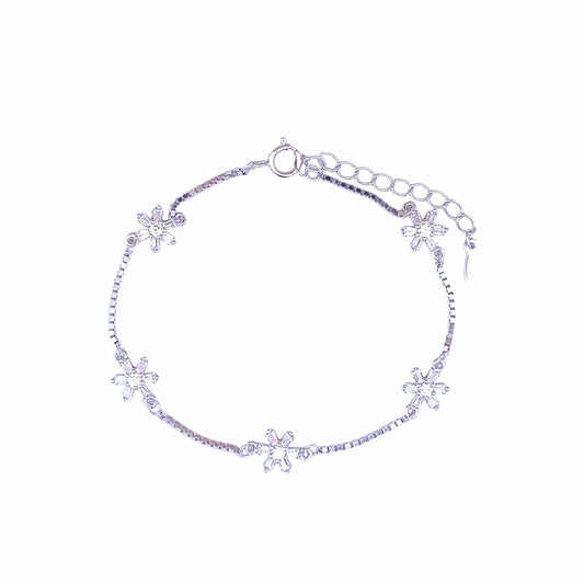 Baguette Bloom Bracelet (Pure Silver) - Silver
