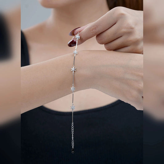 Baguette Bloom Bracelet (Pure Silver) - Silver