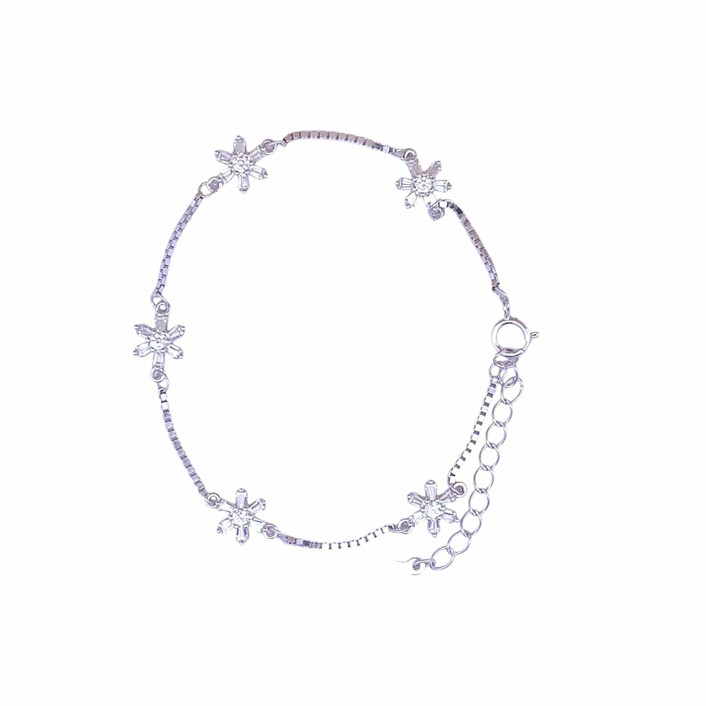 Baguette Bloom Bracelet (Pure Silver) - Silver