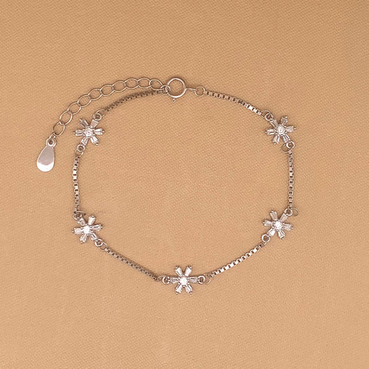 Baguette Bloom Bracelet Silver