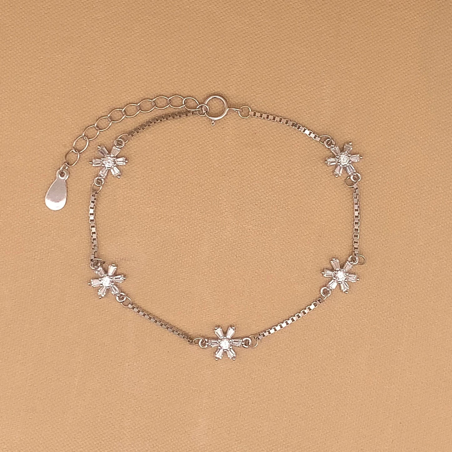 Baguette Bloom Bracelet (Pure Silver) - Silver