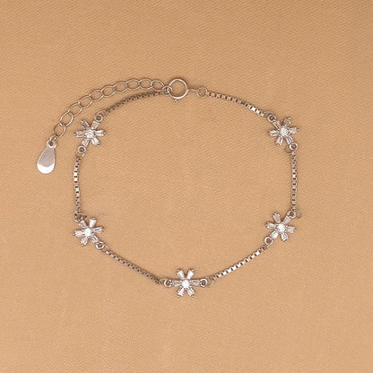 Baguette Bloom Bracelet (Pure Silver) - Silver