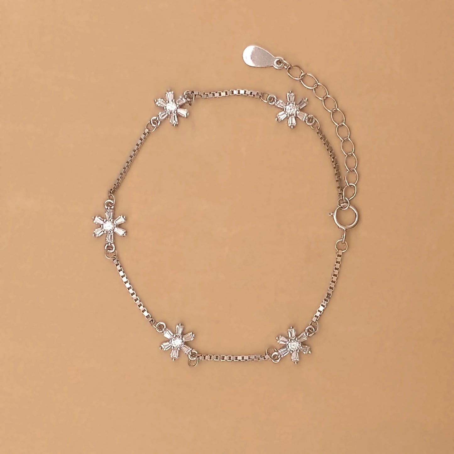 Baguette Bloom Bracelet (Pure Silver) - Silver