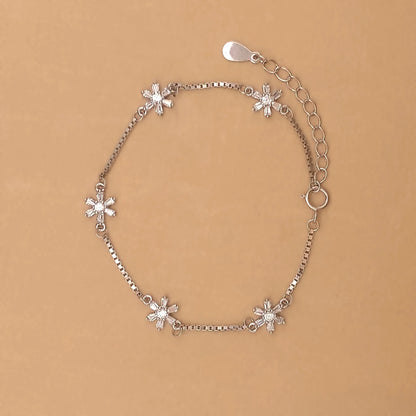 Baguette Bloom Bracelet (Pure Silver) - Silver