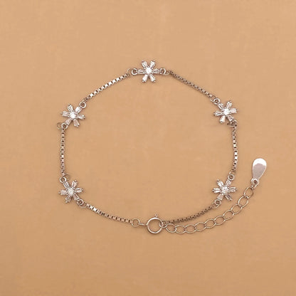 Baguette Bloom Bracelet (Pure Silver) - Silver