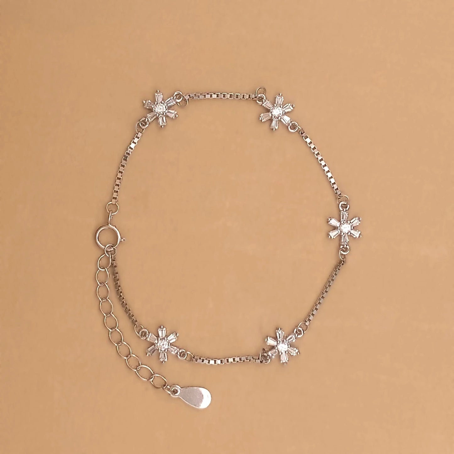 Baguette Bloom Bracelet (Pure Silver) - Silver