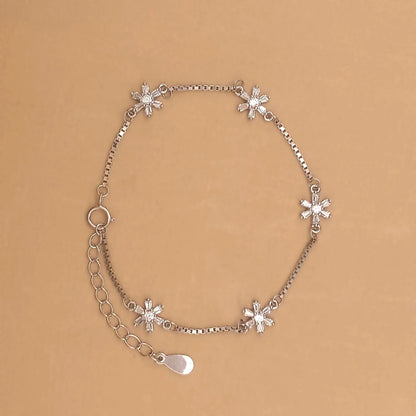 Baguette Bloom Bracelet (Pure Silver) - Silver
