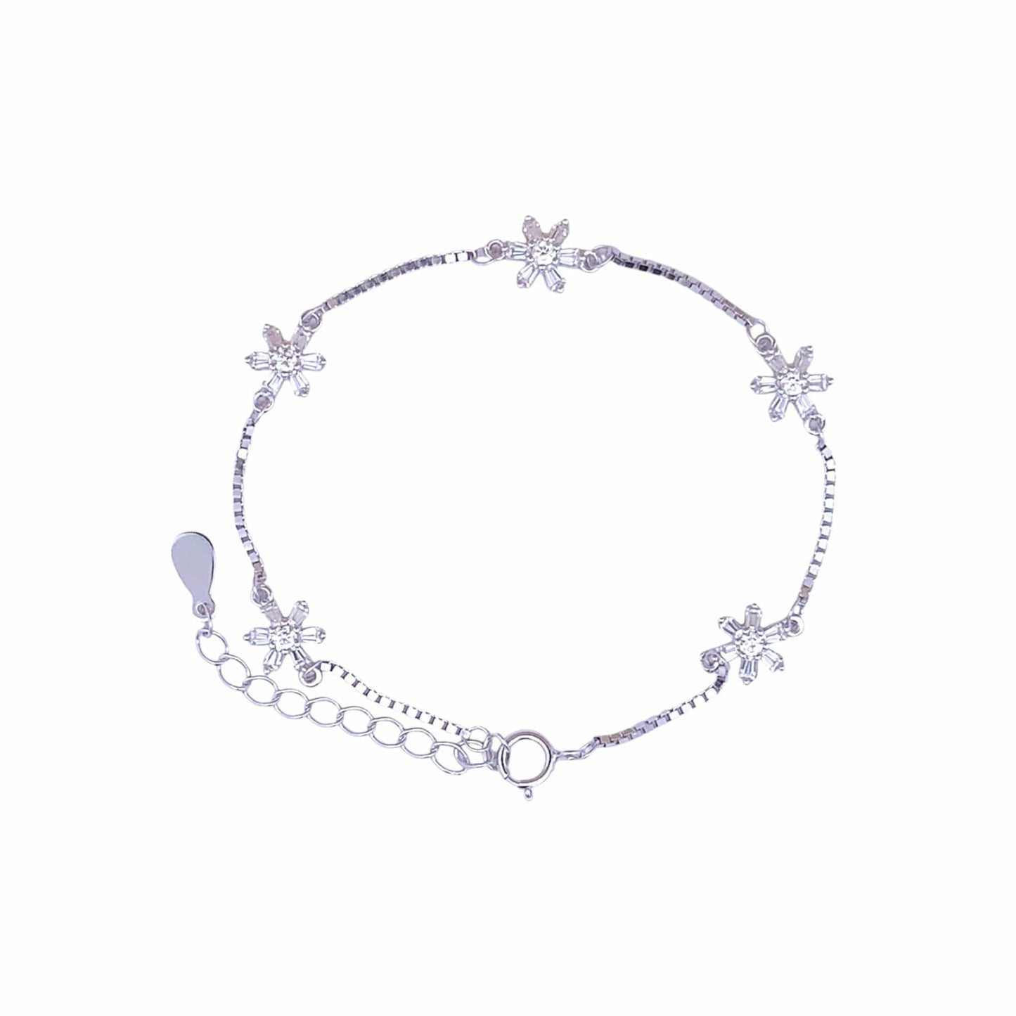 Baguette Bloom Bracelet (Pure Silver) - Silver