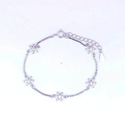 Baguette Bloom Bracelet (Pure Silver) - Silver