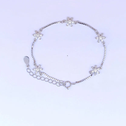 Baguette Bloom Bracelet (Pure Silver) - Silver