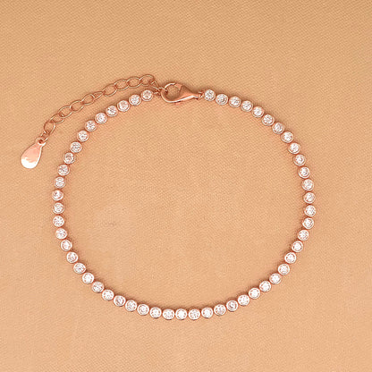 Dazzling Tennis Bracelet Rose Gold