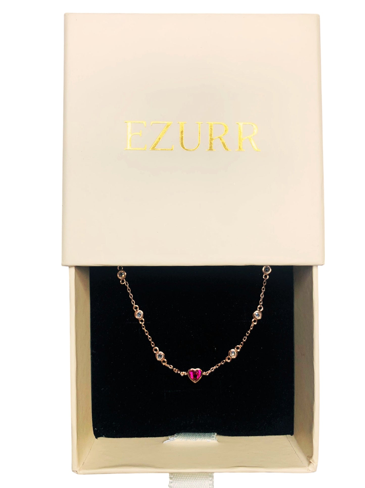 Pink Heart Bracelet (Pure Silver) - Rose Gold