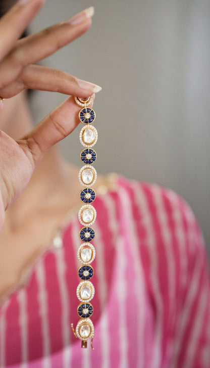 Rangdhara Bracelet (Pure Silver) - Blue