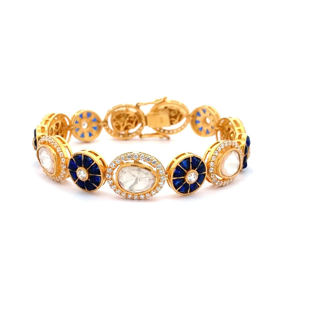 Rangdhara Bracelet (Pure Silver) - Blue