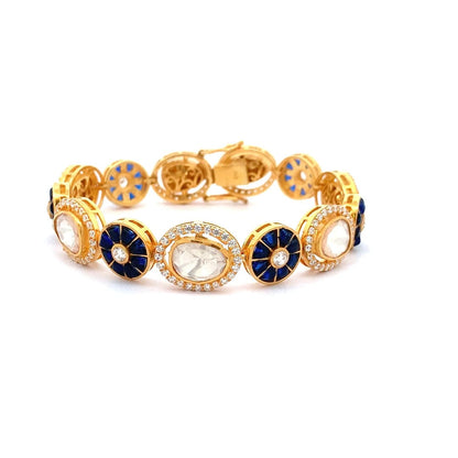 Rangdhara Bracelet (Pure Silver) - Blue