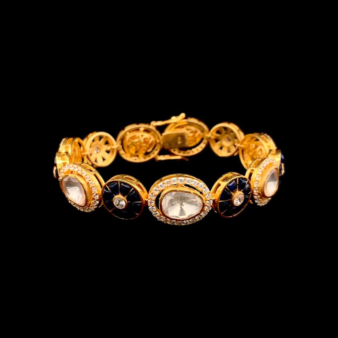 Rangdhara Bracelet (Pure Silver) - Blue