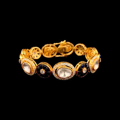 Rangdhara Bracelet (Pure Silver) - Blue