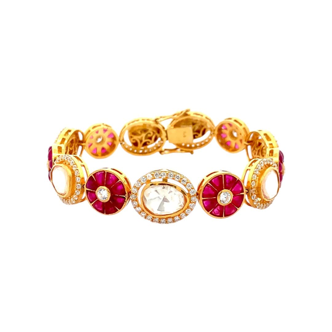 Rangdhara Bracelet (Pure Silver) - Pink