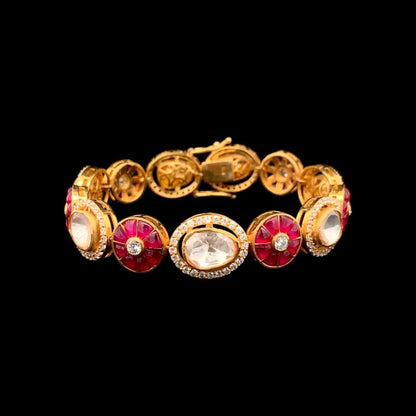 Rangdhara Bracelet (Pure Silver) - Pink