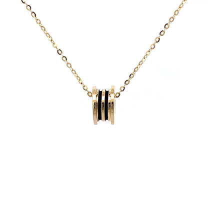 Enamel Roll Pendant Chain (Pure Silver) - Gold