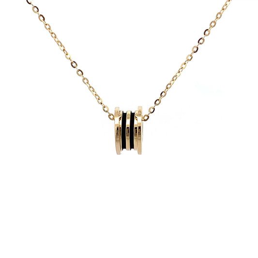 Enamel Roll Pendant Chain (Pure Silver) - Gold