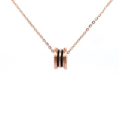 Enamel Roll Pendant Chain (Pure Silver) - Rose Gold