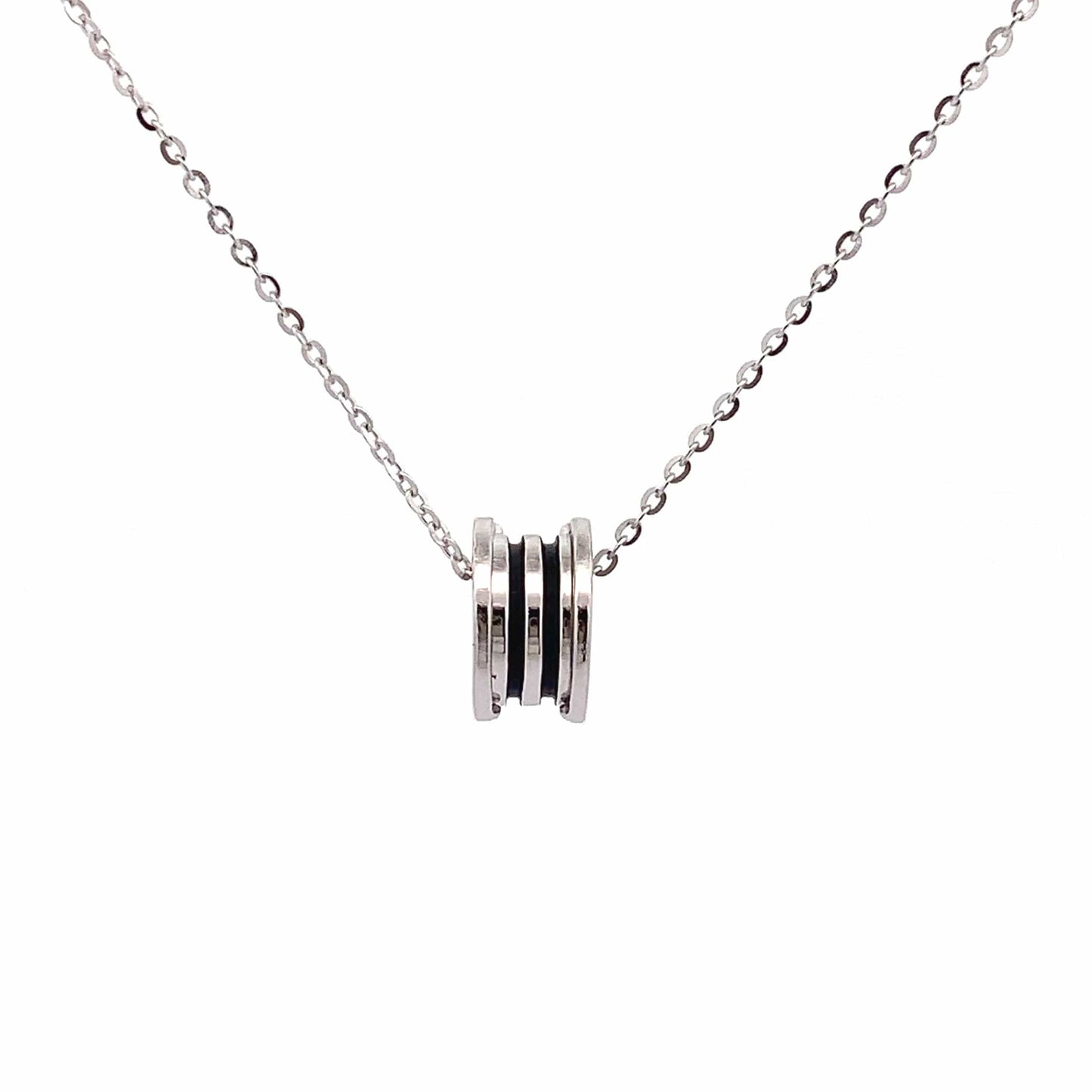Enamel Roll Pendant Chain (Pure Silver) - Silver