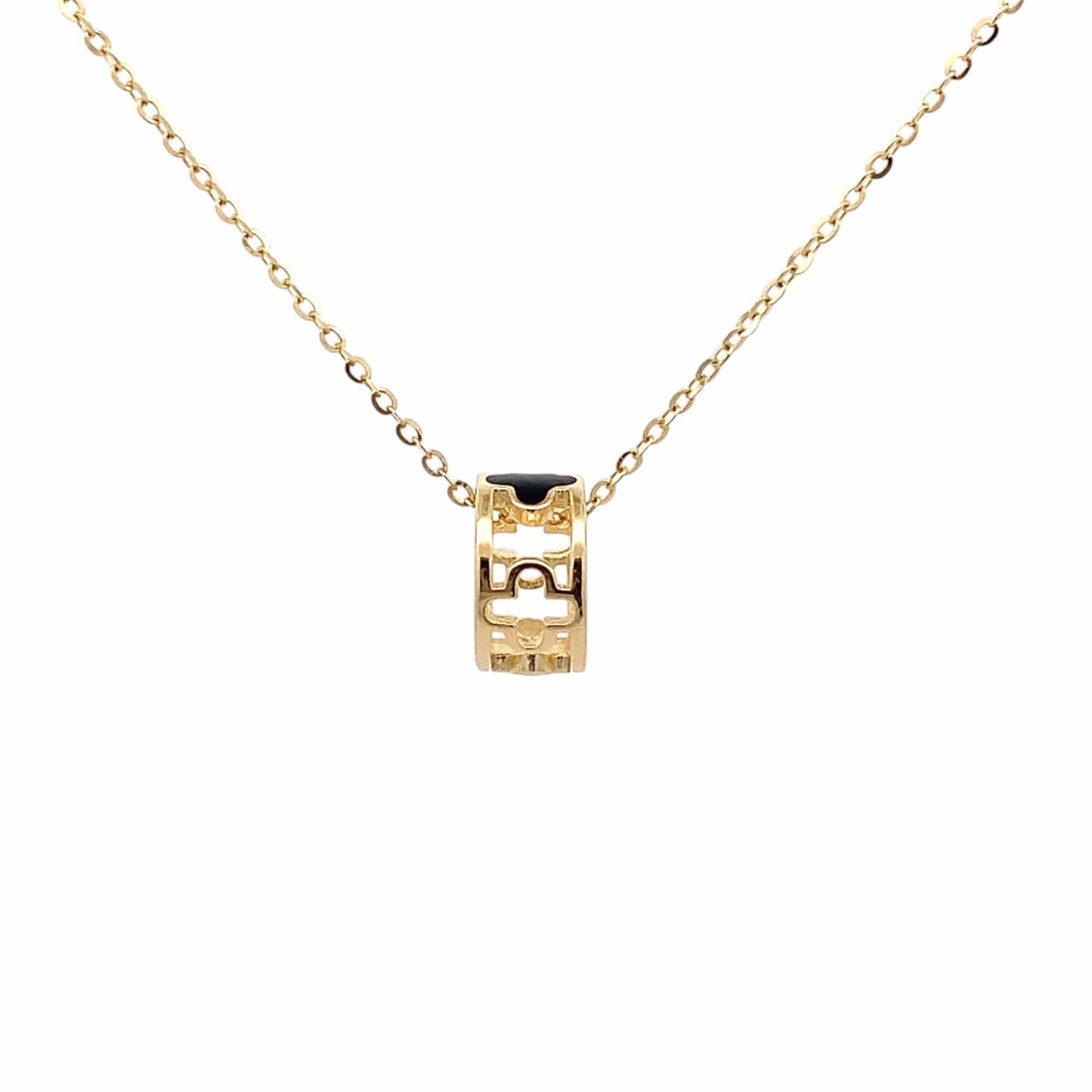 Clover Roll Pendant Chain (Pure Silver) - Gold