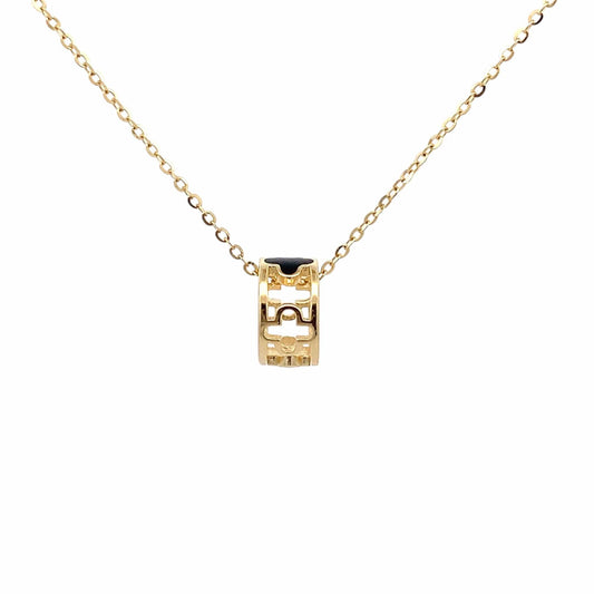 Clover Roll Pendant Chain (Pure Silver) - Gold