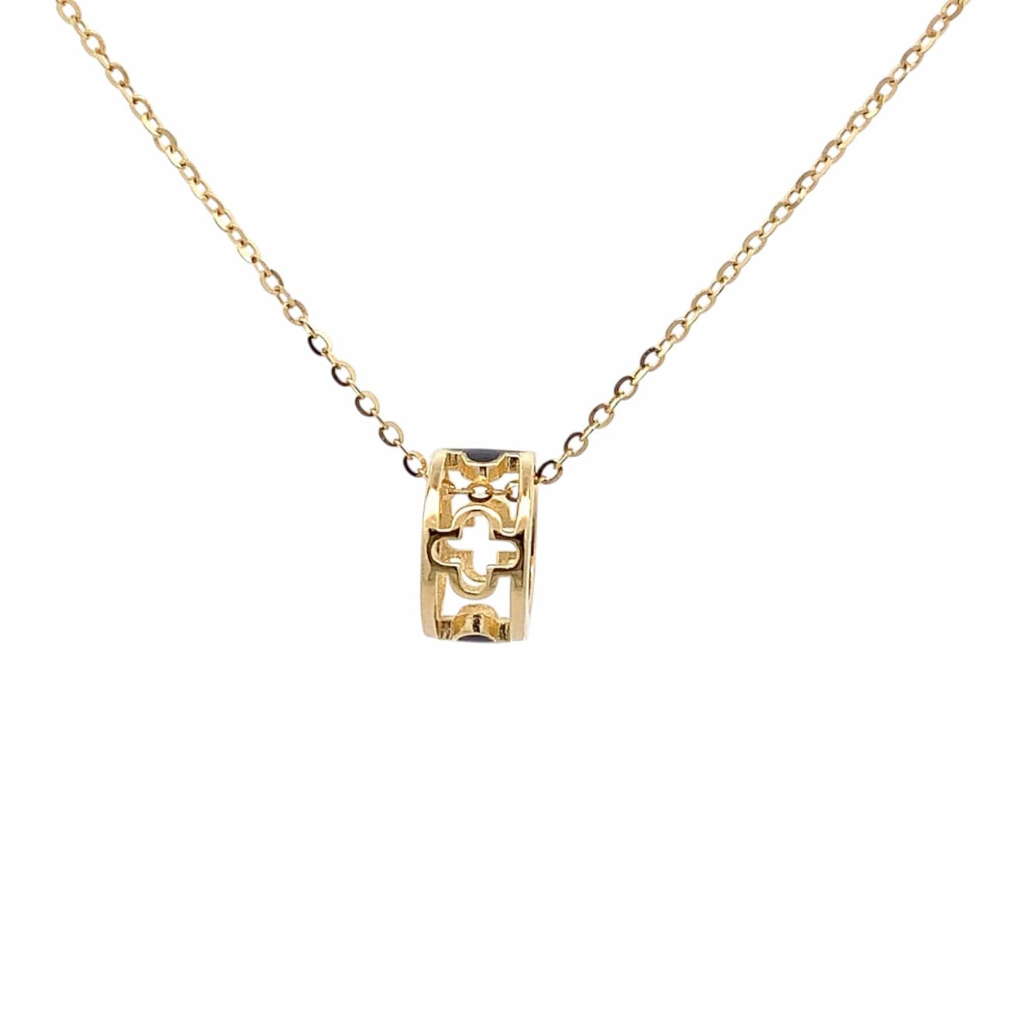 Clover Roll Pendant Chain (Pure Silver) - Gold