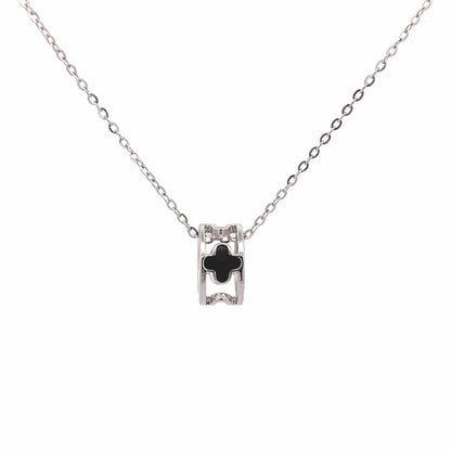 Clover Roll Pendant Chain (Pure Silver) - Silver