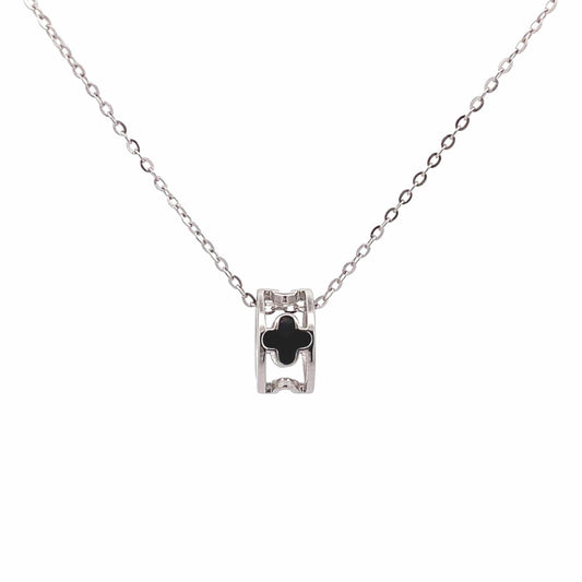 Clover Roll Pendant Chain (Pure Silver) - Silver
