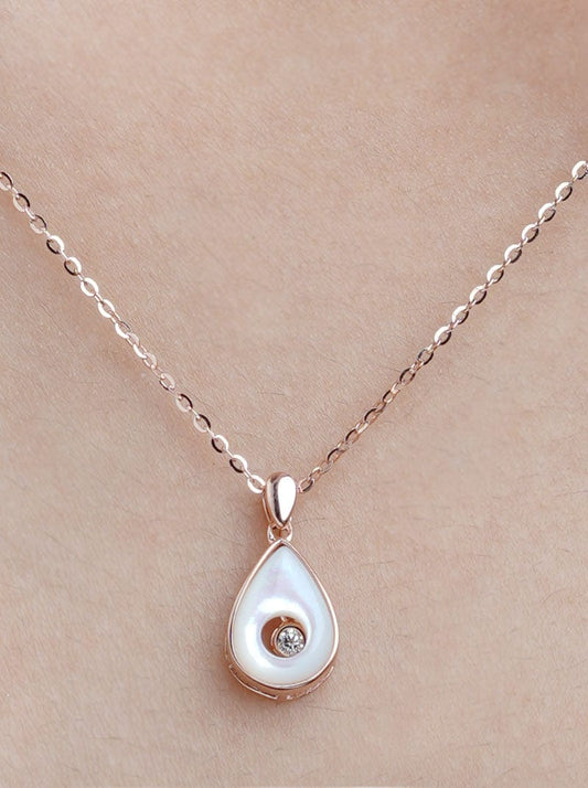 Teardrop Pendant Chain Rose Gold