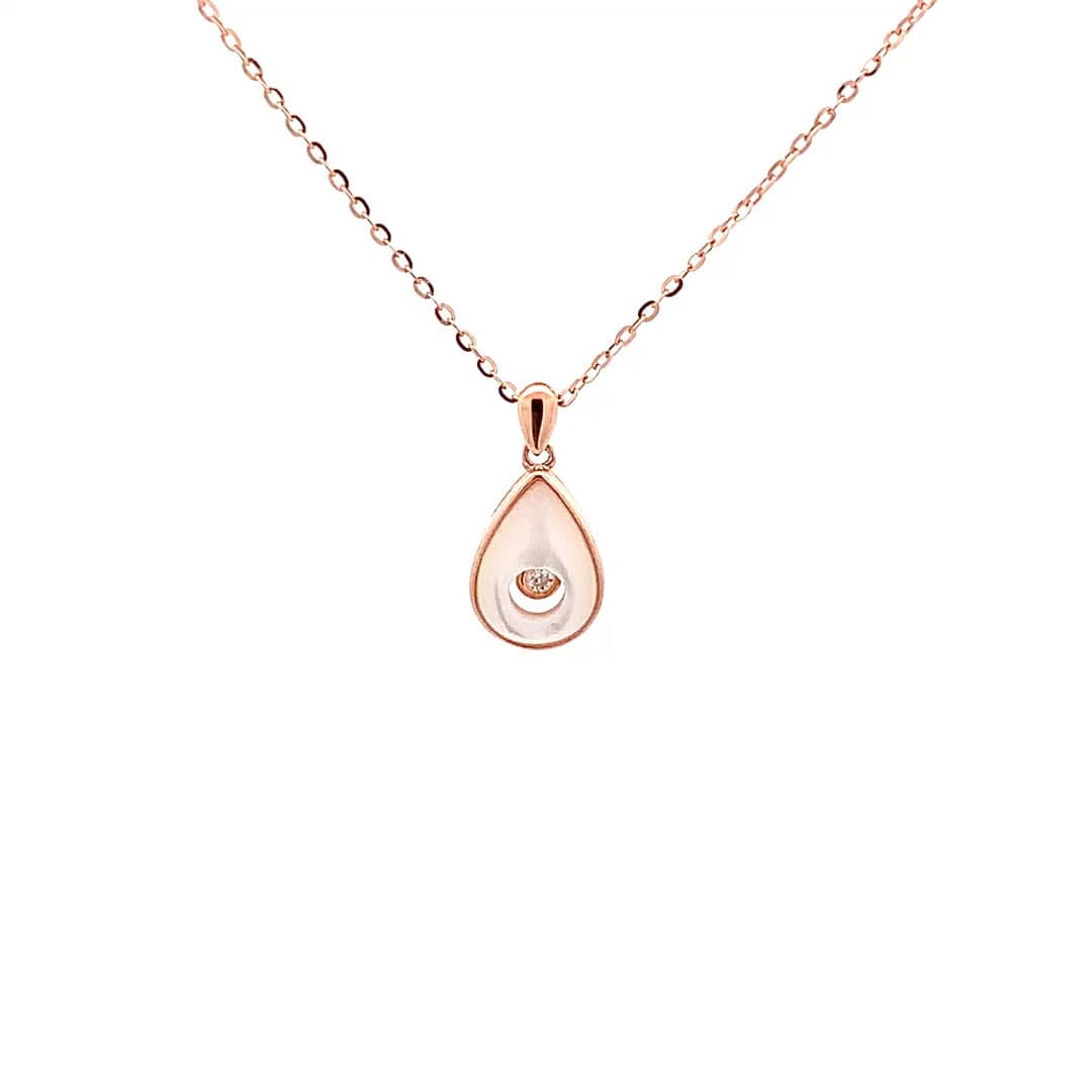 Teardrop Pendant Chain (Pure Silver) - Rose Gold