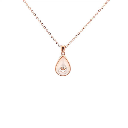 Teardrop Pendant Chain (Pure Silver) - Rose Gold