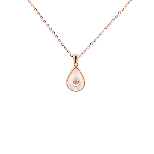 Teardrop Pendant Chain (Pure Silver) - Rose Gold