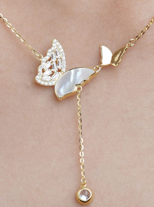Butterfly Pendant Chain Gold