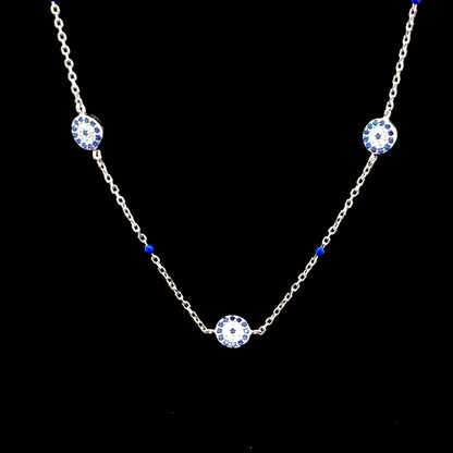 Evil Eye Pendant Chain Silver