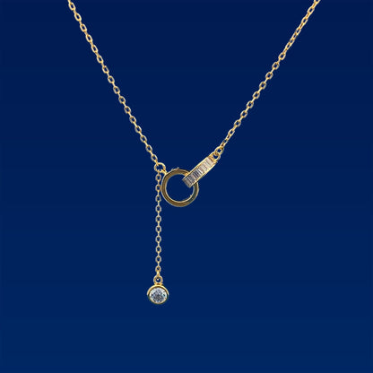 Baguette Interlocking circle Pendant Chain