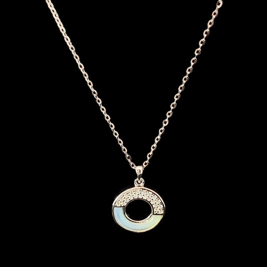 Split Shine Circle Pendant Chain