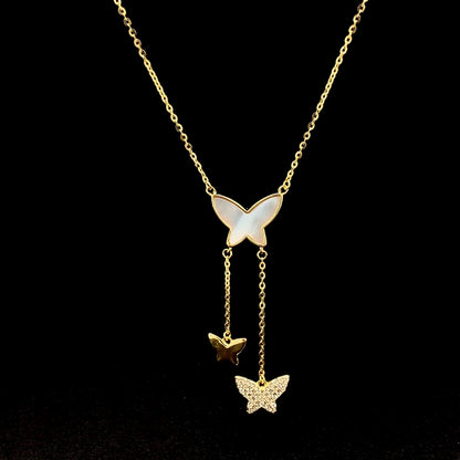 Exquisite Drop Butterfly Pendant Chain