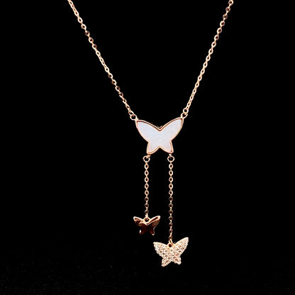 Exquisite Drop Butterfly Pendant Chain