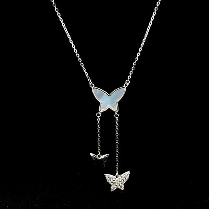 Exquisite Drop Butterfly Pendant Chain
