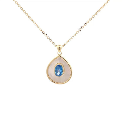 Aqua Drop  Pendant Chain (Pure Silver) - Gold