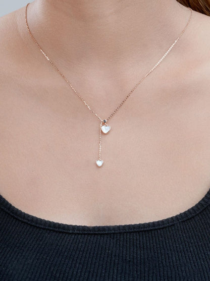 Heart to Heart Drop Pendant Chain (Pure Silver)